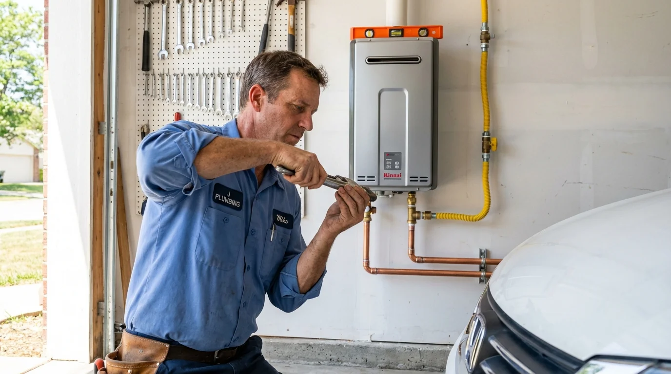 Tankless water heater installation by a Johns Plumbing LLC plumber in Tok